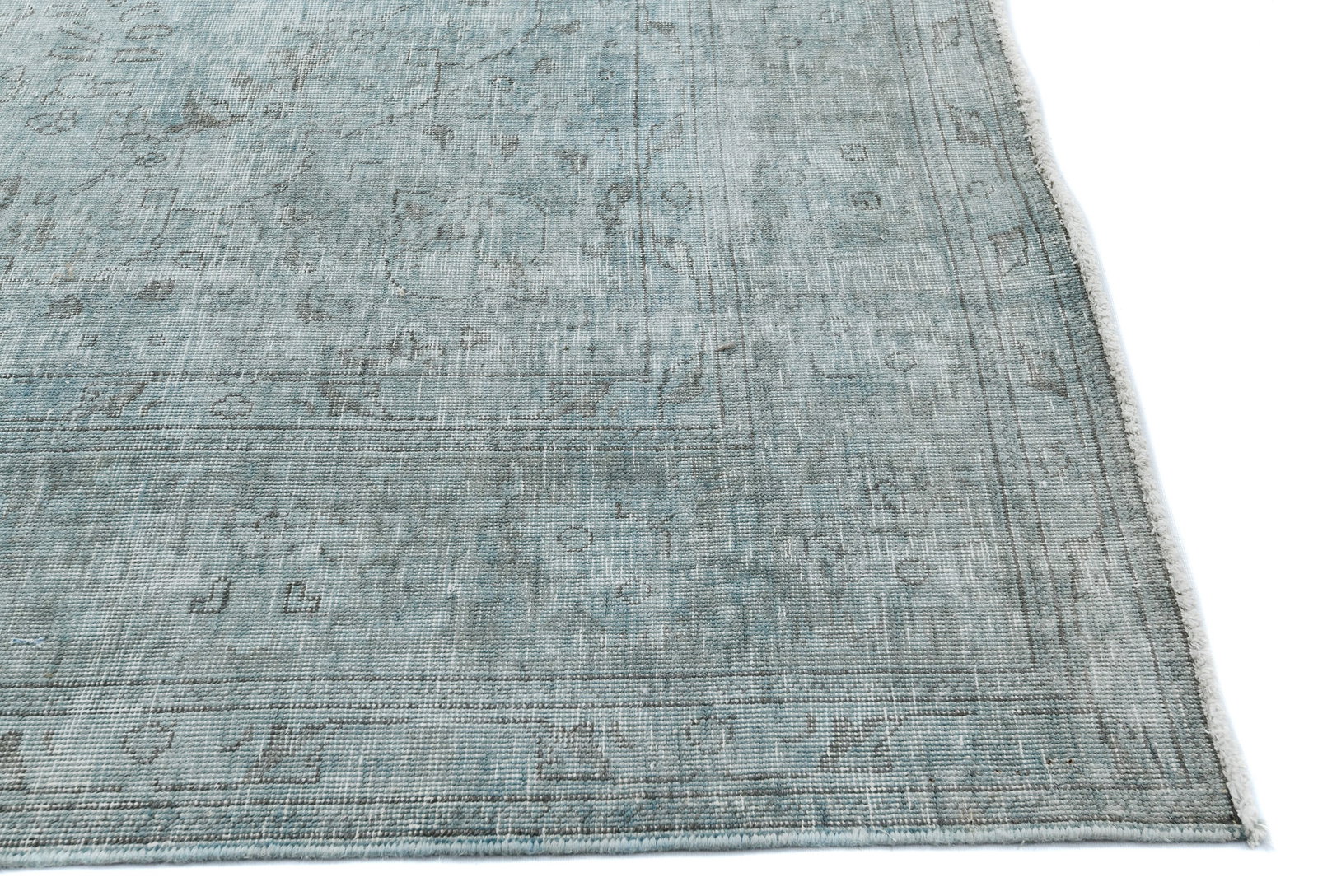 Antique Traditional Floral 6'5X'9'7 Distressed Vintage Oriental Rug - 9