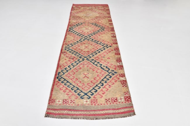 3'0'' x 9'4'' Handmade Vintage Wool Rug - 20622 - 17