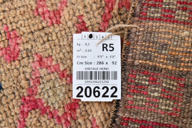 3'0'' x 9'4'' Handmade Vintage Wool Rug - 20622 - 20