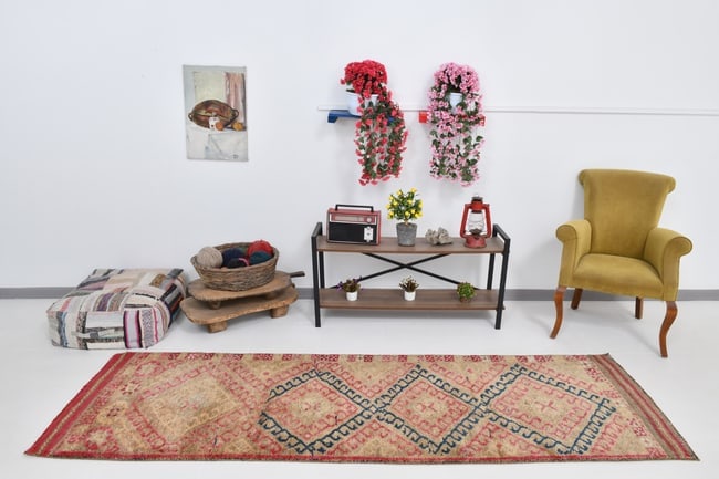 3'0'' x 9'4'' Handmade Vintage Wool Rug - 20622 - 2
