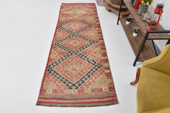 3'0'' x 9'4'' Handmade Vintage Wool Rug - 20622 - 5