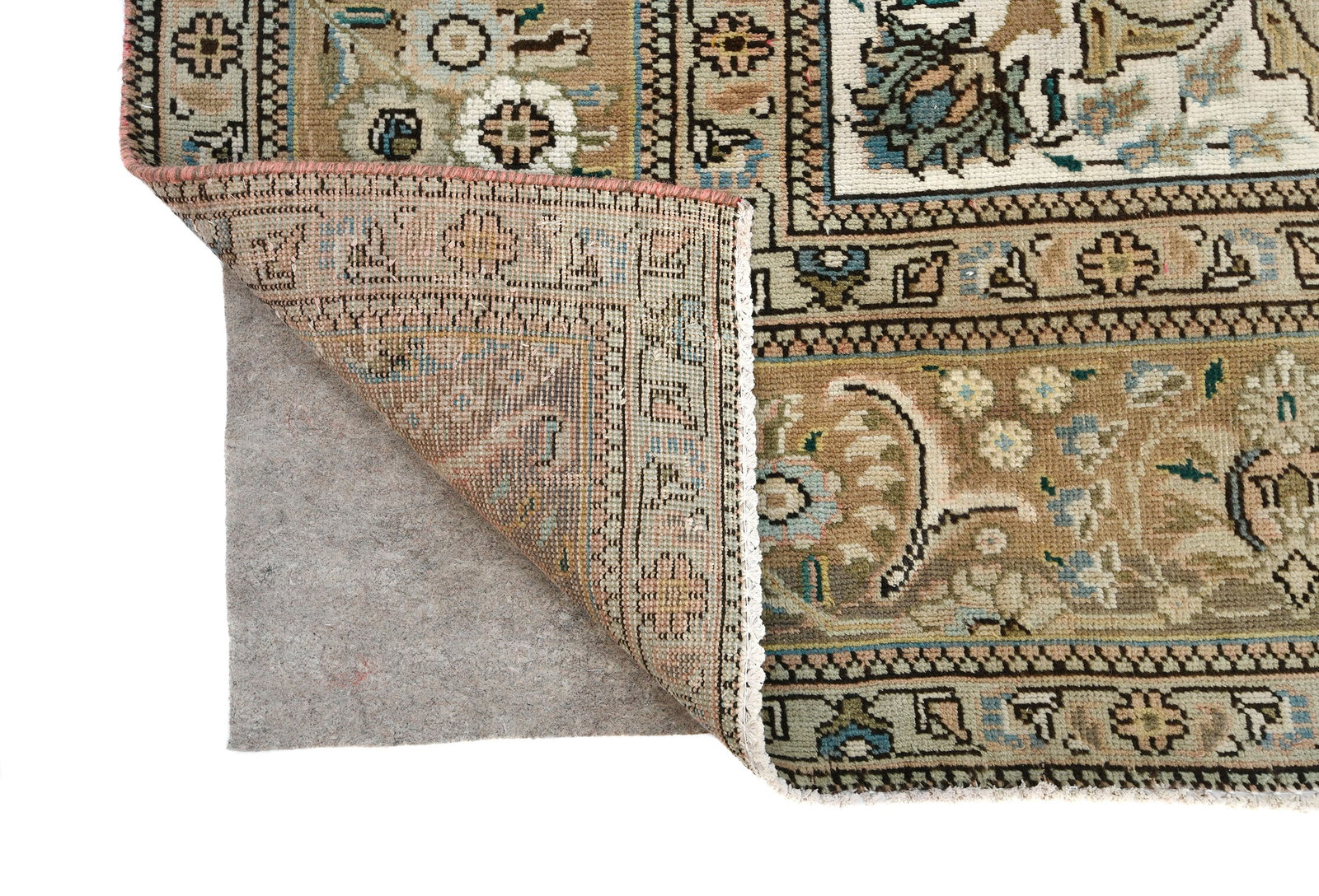 Semi Antique Muted Floral 10X13 Distressed Vintage Oriental Rug - 13