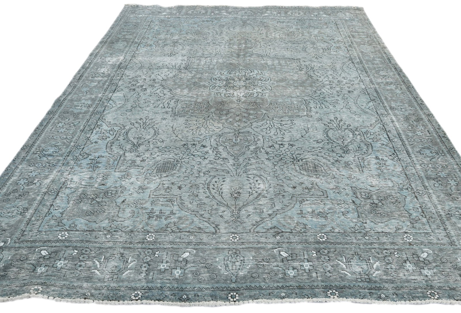 Antique Overdyed Traditional 6'6X'9'4 Distressed Vintage Oriental Rug - 10