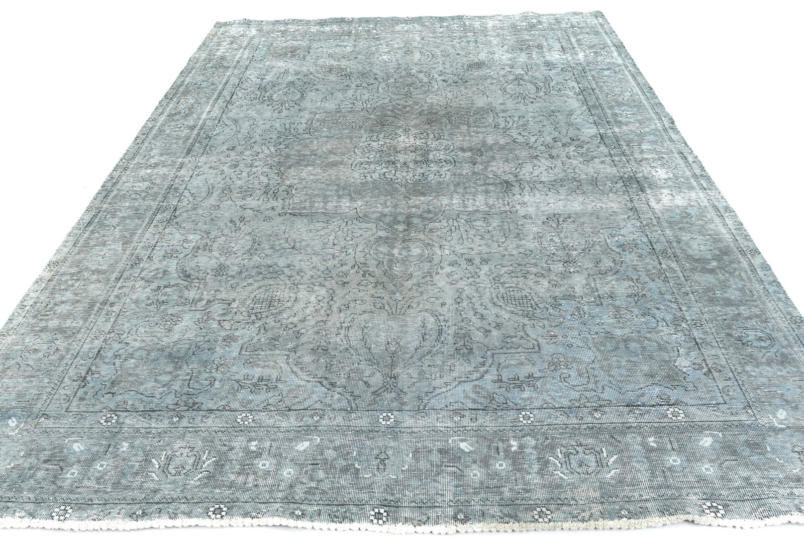Antique Overdyed Traditional 6'6X'9'4 Distressed Vintage Oriental Rug - 3
