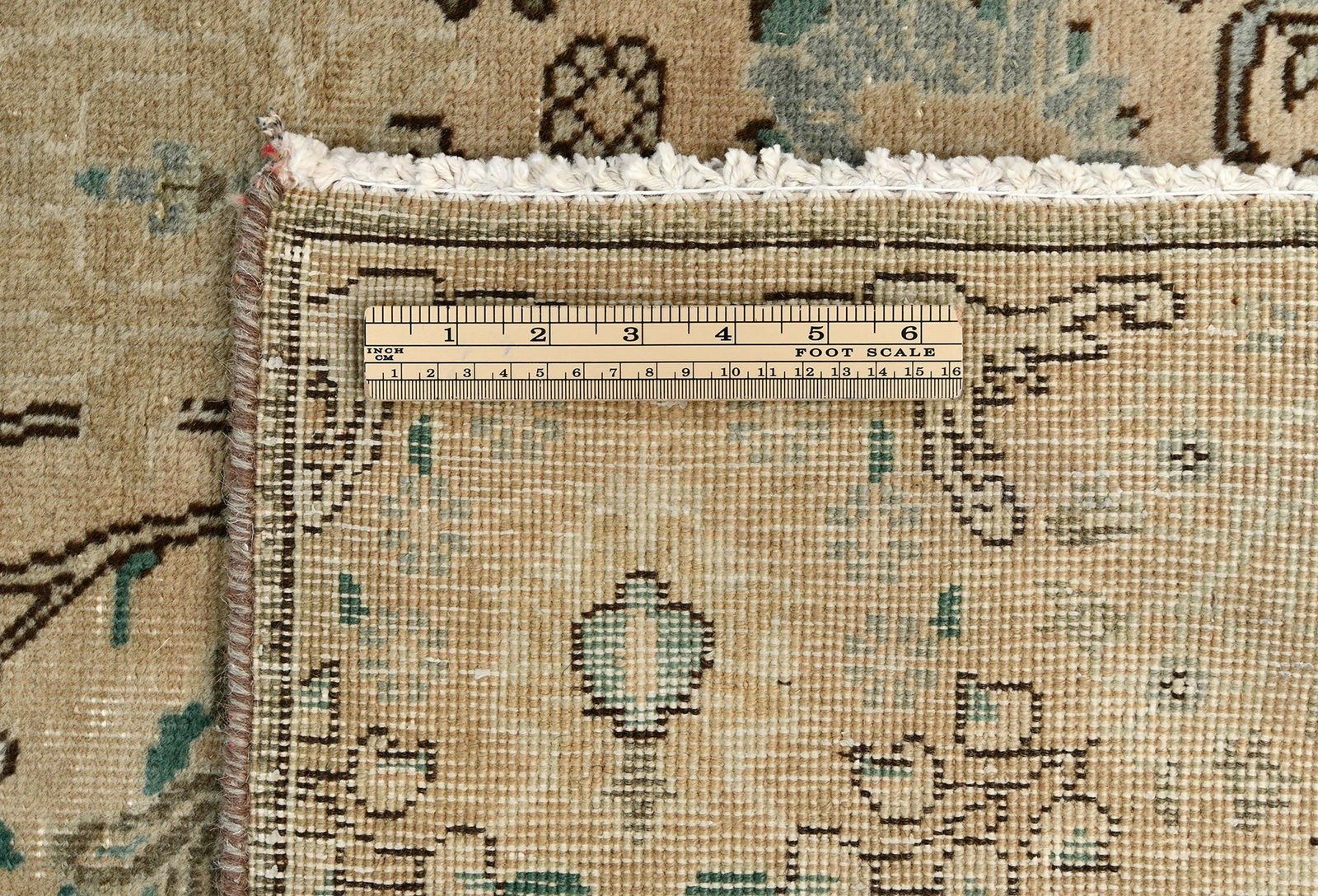 Semi Antique Muted Beige Floral 7'6X10'8 Distressed Vintage Oriental Rug - 12