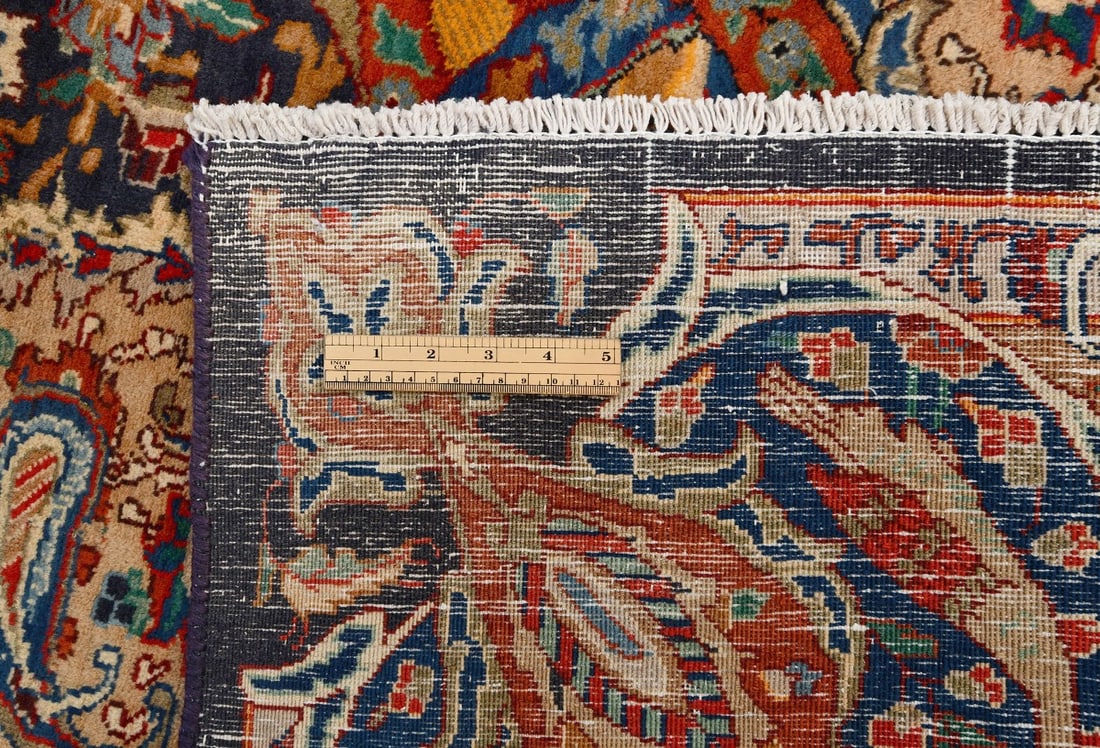 Vintage Purple-navy Pictorial 10X13 Kashmar Persian Rug - 18