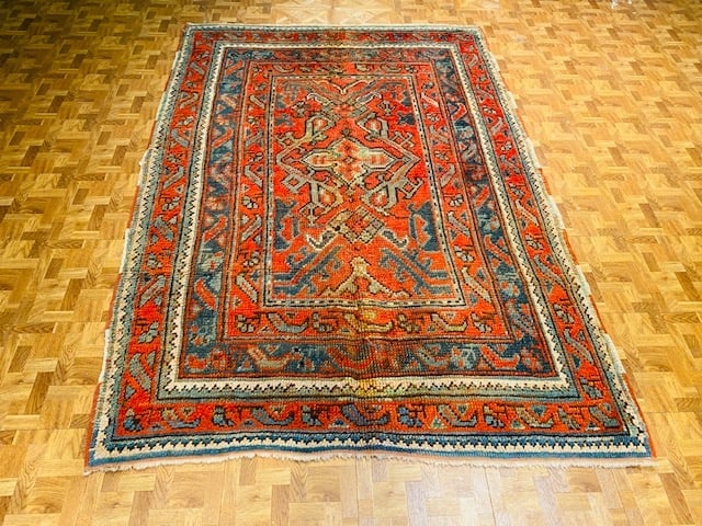 Antique Turkish Ushak Rug-2326: Title:Antique Turkish Ushak Rug-2326 Description:Antique Turkish rug, from west of Turkey, size 4 ft. 6 inches by 6 ft. 9 inches, circa 1900, excellent condition with a good pile throughout, complete