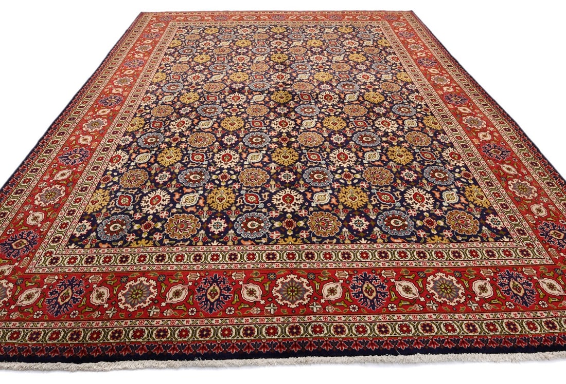 Vintage Purple-navy Traditional 10X13 Tabriz Persian Rug - 16