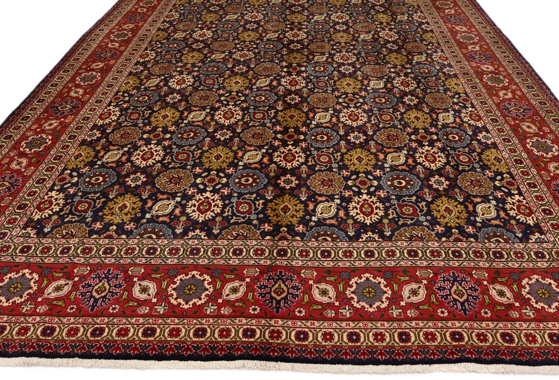 Vintage Purple-navy Traditional 10X13 Tabriz Persian Rug - 4