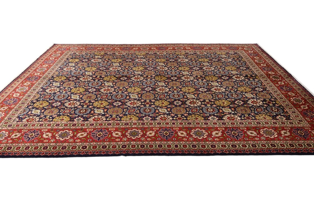 Vintage Purple-navy Traditional 10X13 Tabriz Persian Rug - 7