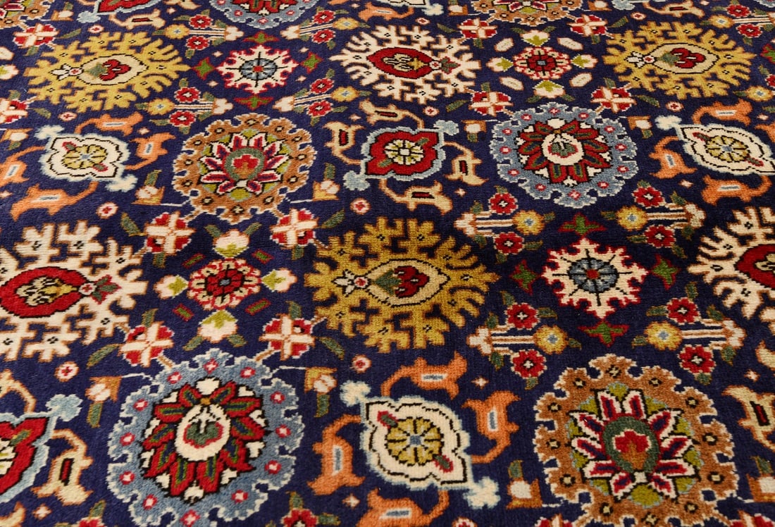 Vintage Purple-navy Traditional 10X13 Tabriz Persian Rug - 9