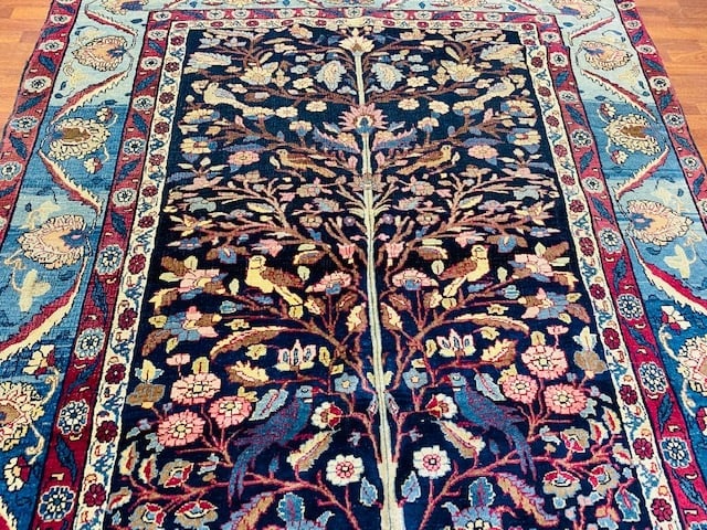 Antique Persian Bird of paradise Khorrasan Rug-2759 - 11