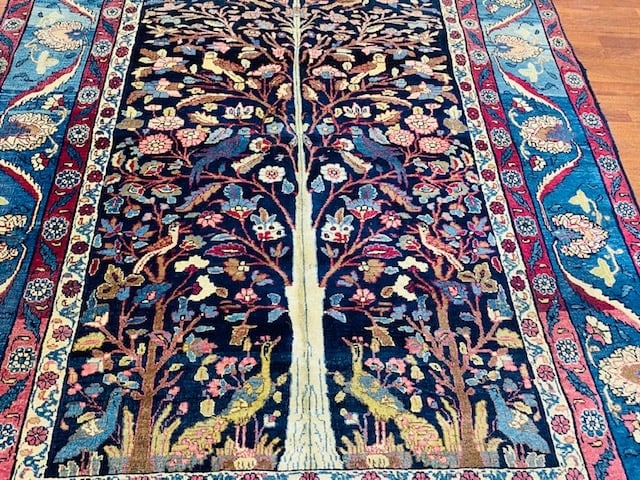 Antique Persian Bird of paradise Khorrasan Rug-2759 - 12