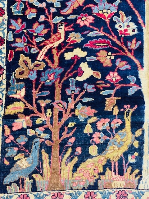 Antique Persian Bird of paradise Khorrasan Rug-2759 - 6