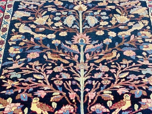 Antique Persian Bird of paradise Khorrasan Rug-2759 - 8