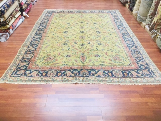 Antique all over Turkish Ushak rug-376,: Title:Antique all over Turkish Ushak rug-376, Description:Georgous antique Turkish floral design Ushak rug, from west of Turkey, size 8 ft by 11 ft. 3 inches, circa 1920 on light green field,