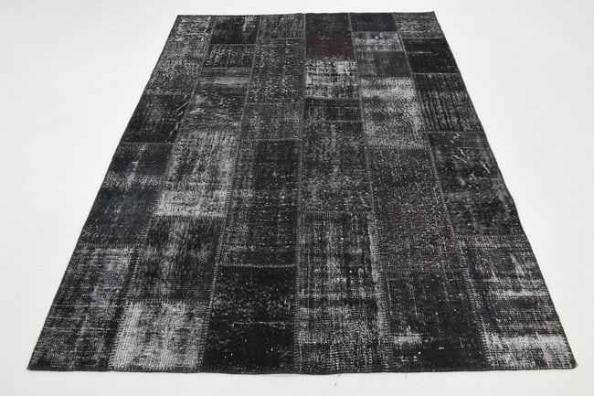 5'11'' x 7'10'' Handmade Vintage Wool Patchwork Rug - 98 - 17
