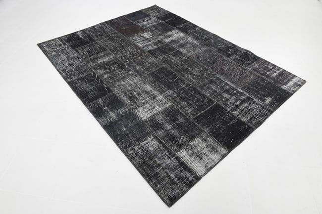 5'11'' x 7'10'' Handmade Vintage Wool Patchwork Rug - 98 - 19
