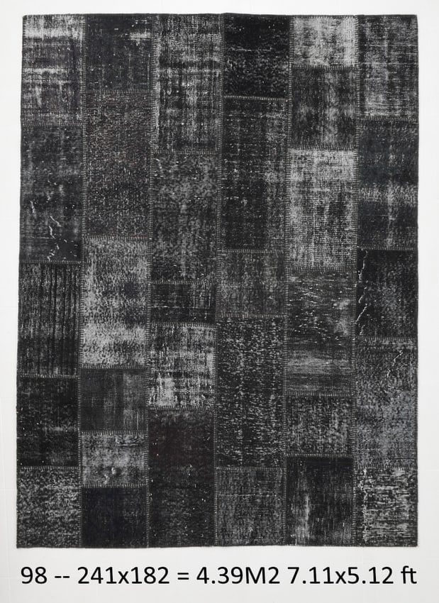 5'11'' x 7'10'' Handmade Vintage Wool Patchwork Rug - 98: Title: 5'11'' x 7'10'' Handmade Vintage Wool Patchwork Rug - 98 Description:5'11'' x 7'10'' Handmade Vintage Wool Patchwork Rug - 98 Origin:Turkiye Date/Period:1960-90 Materials:Wool,Cotton Dimension: