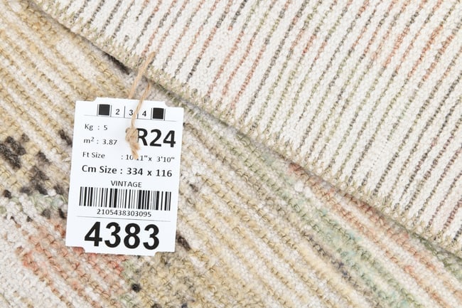 3'9'' x 10'11'' Turkish Vintage Runner Rug - 4383 - 20