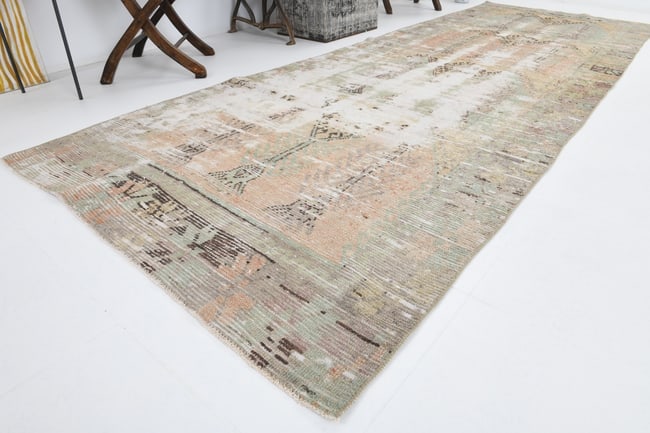 3'9'' x 10'11'' Turkish Vintage Runner Rug - 4383 - 6