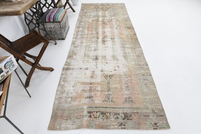 3'9'' x 10'11'' Turkish Vintage Runner Rug - 4383 - 7