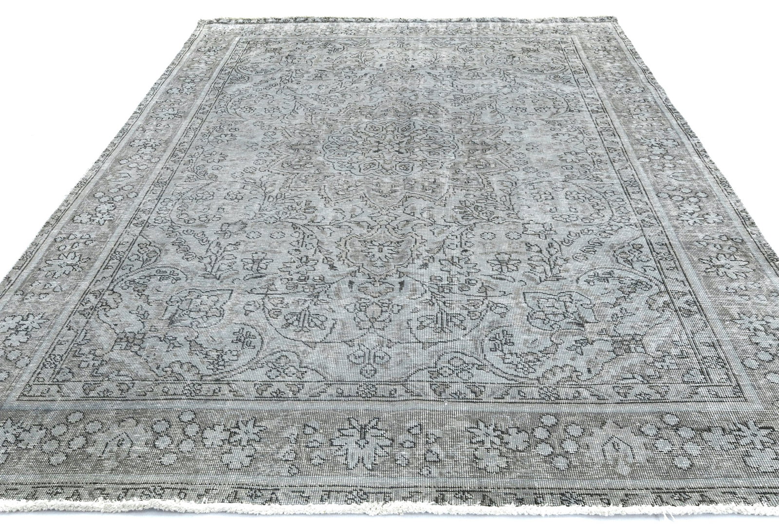 Antique Overdyed Traditional 6'7X'9 Distressed Vintage Oriental Rug - 10