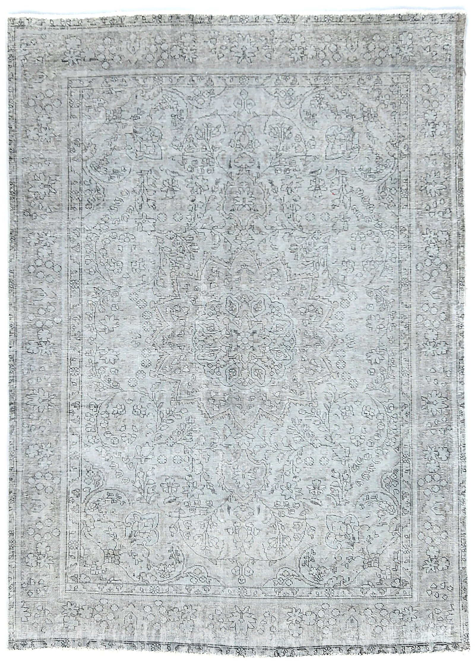Antique Overdyed Traditional 6'7X'9 Distressed Vintage Oriental Rug: Title: Antique Overdyed Traditional 6'7X'9 Distressed Vintage Oriental Rug Description:Hand Knotted 6'7X'9 gray oriental rug made with vegetable dyes (fine wool pile and cotton foundation), superior