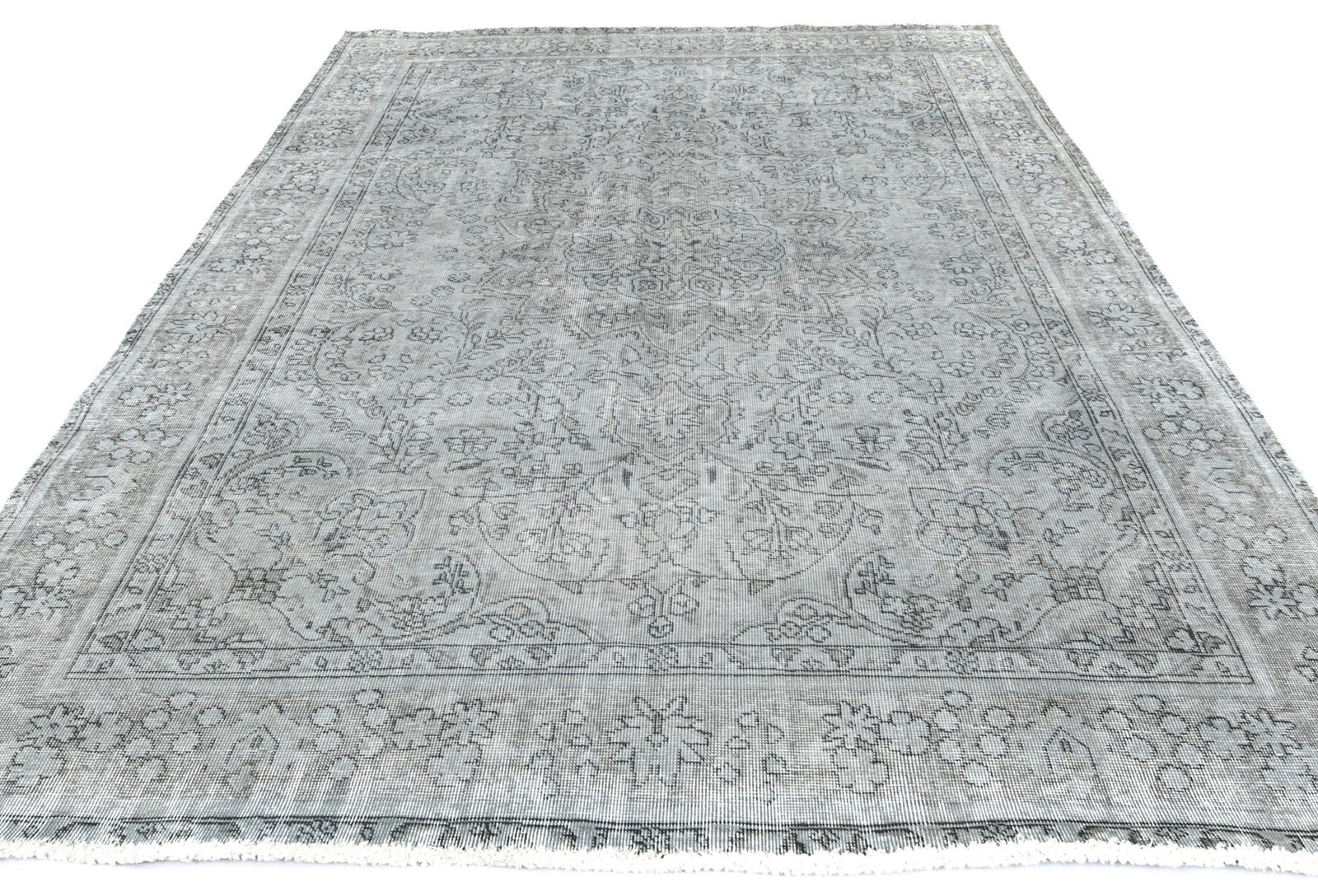 Antique Overdyed Traditional 6'7X'9 Distressed Vintage Oriental Rug - 3