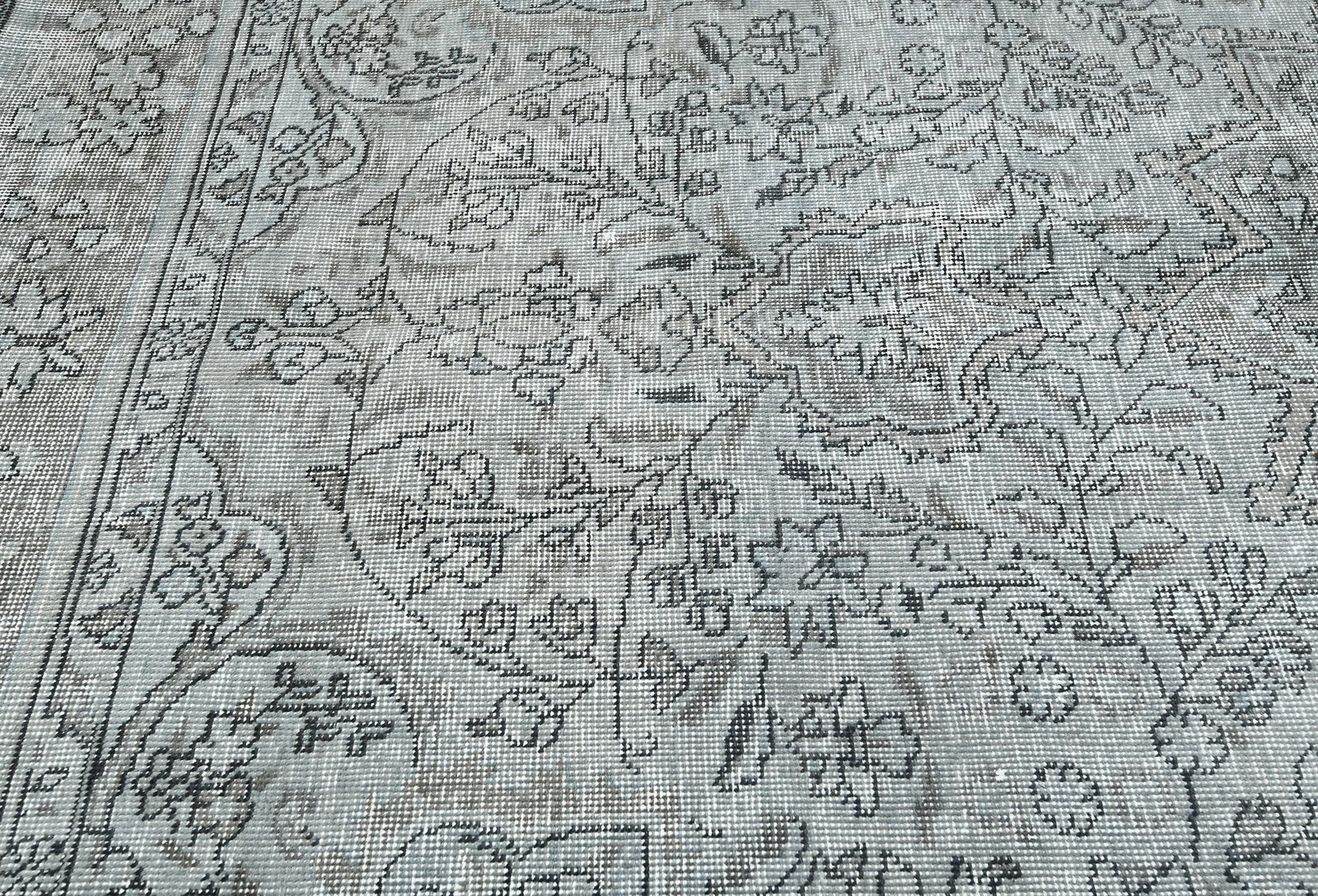 Antique Overdyed Traditional 6'7X'9 Distressed Vintage Oriental Rug - 7
