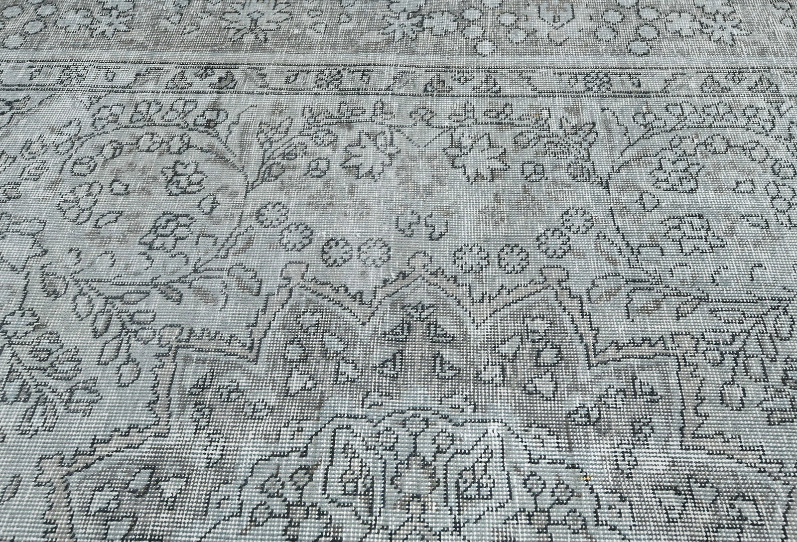 Antique Overdyed Traditional 6'7X'9 Distressed Vintage Oriental Rug - 8