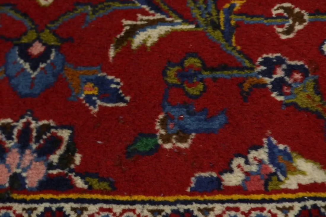 Vintage Red Traditional 10X13 Kashan Persian Rug - 8