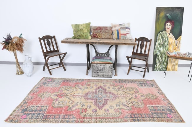 4'2'' x 8'1'' Turkish Vintage Runner Rug - 18111 - 2