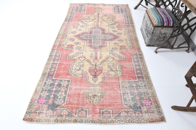 4'2'' x 8'1'' Turkish Vintage Runner Rug - 18111 - 5