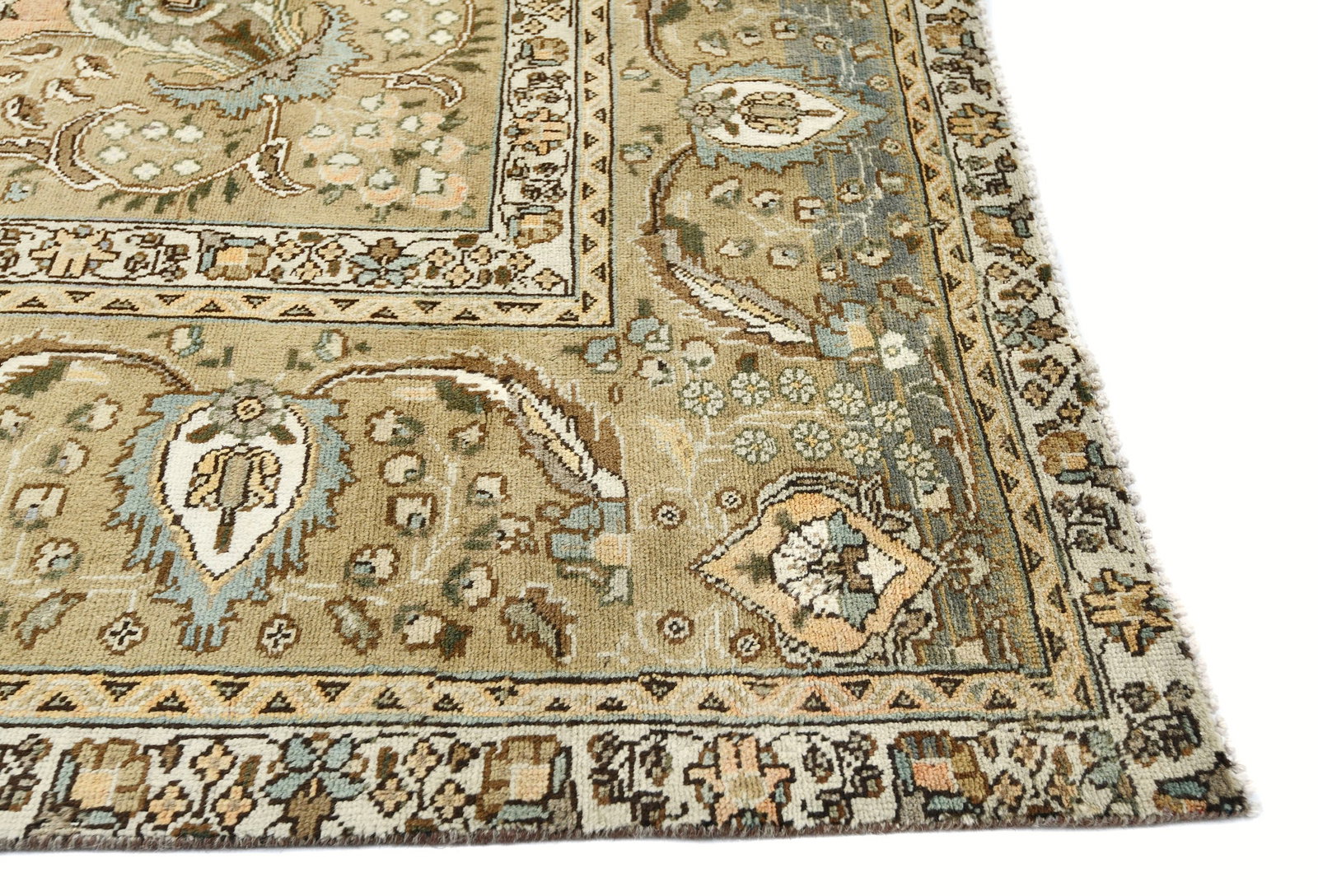 Semi Antique Muted Floral 10X12 Distressed Vintage Oriental Rug - 9