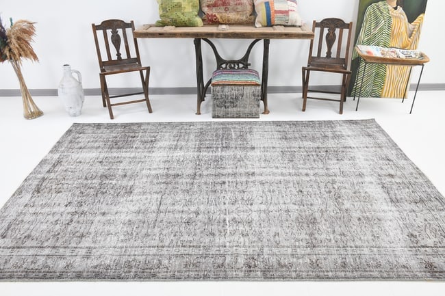 5'11'' x 9'4'' Handmade Vintage Wool Rug - 4007 - 3