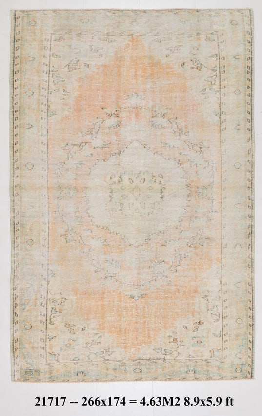 5'8'' x 8'8'' Turkish Vintage Runner Rug - 21717: Title: 5'8'' x 8'8'' Turkish Vintage Runner Rug - 21717 Description:5'8'' x 8'8'' Turkish Vintage Runner Rug - 21717 Origin:Turkiye Date/Period:1960-90 Materials:Wool,Cotton Dimension:5'8''x8'8'' ft, 