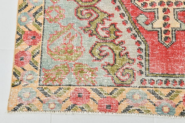 4'3'' x 7'7'' Handmade Vintage Wool Rug - 23024 - 11