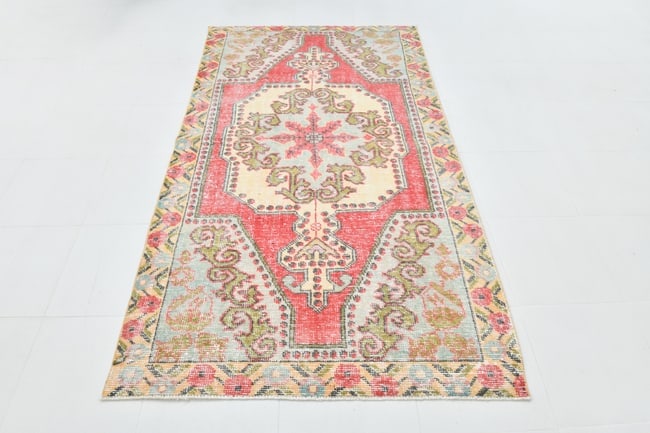 4'3'' x 7'7'' Handmade Vintage Wool Rug - 23024 - 18