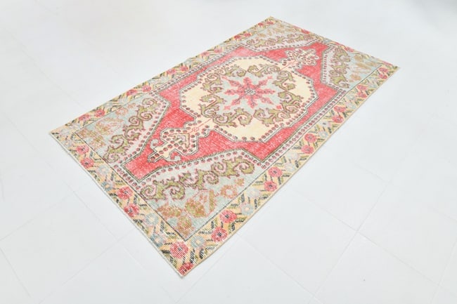 4'3'' x 7'7'' Handmade Vintage Wool Rug - 23024 - 19
