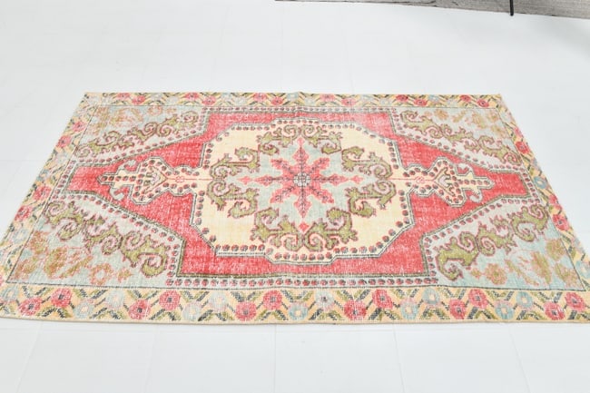 4'3'' x 7'7'' Handmade Vintage Wool Rug - 23024 - 20