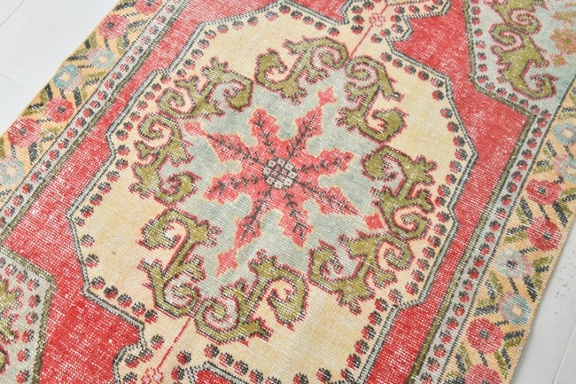 4'3'' x 7'7'' Handmade Vintage Wool Rug - 23024 - 6