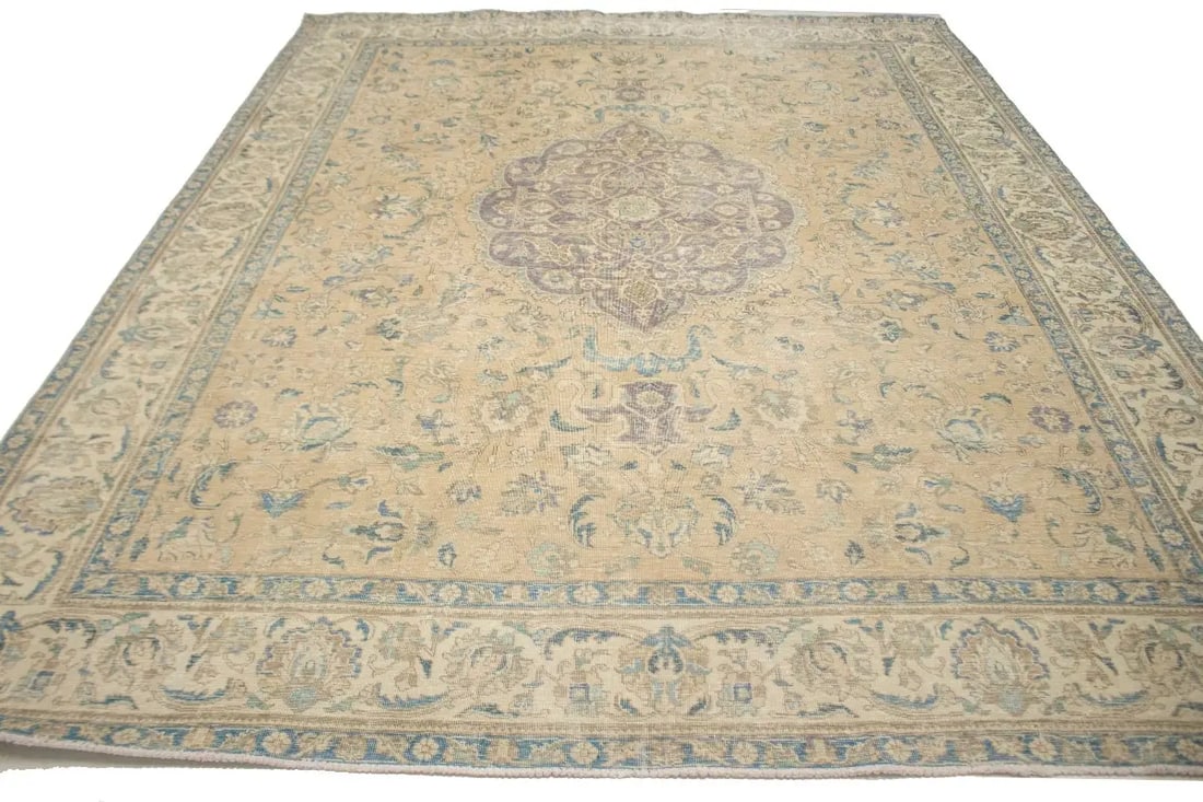 Distressed Antique Traditional 10X13 Tabriz Persian Rug - 14