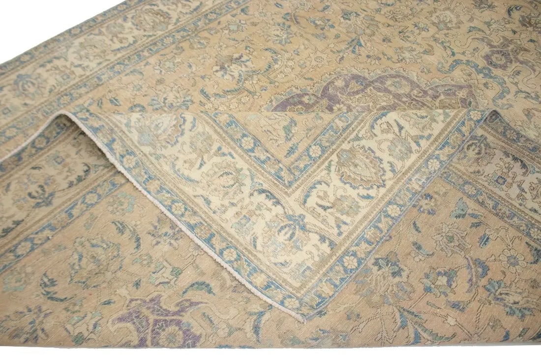 Distressed Antique Traditional 10X13 Tabriz Persian Rug - 16
