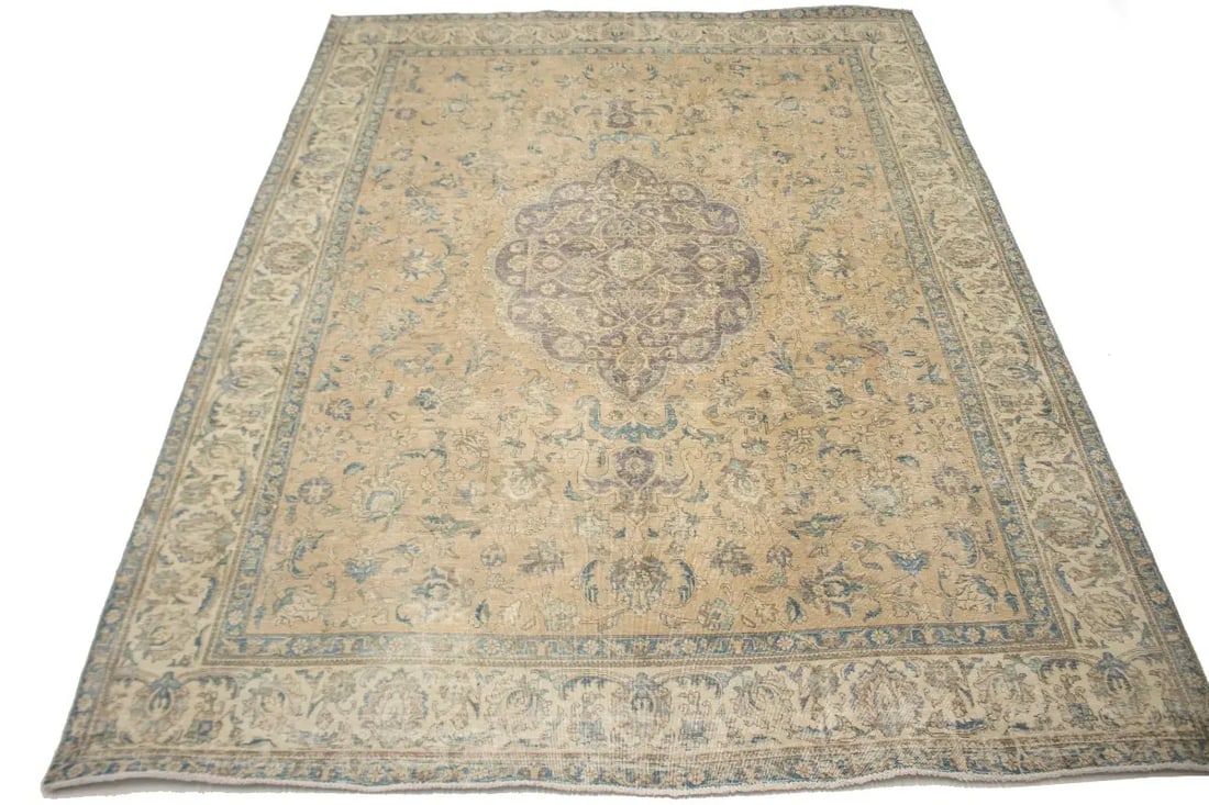 Distressed Antique Traditional 10X13 Tabriz Persian Rug - 3