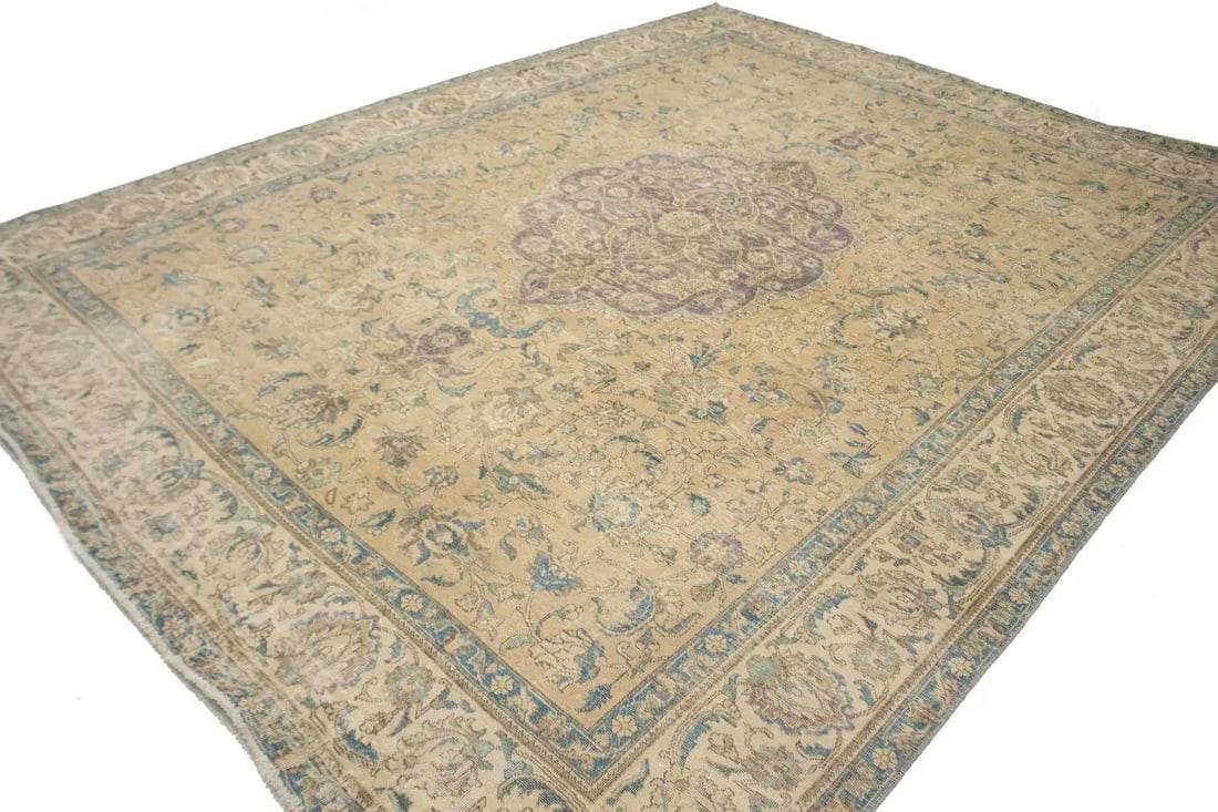 Distressed Antique Traditional 10X13 Tabriz Persian Rug - 4
