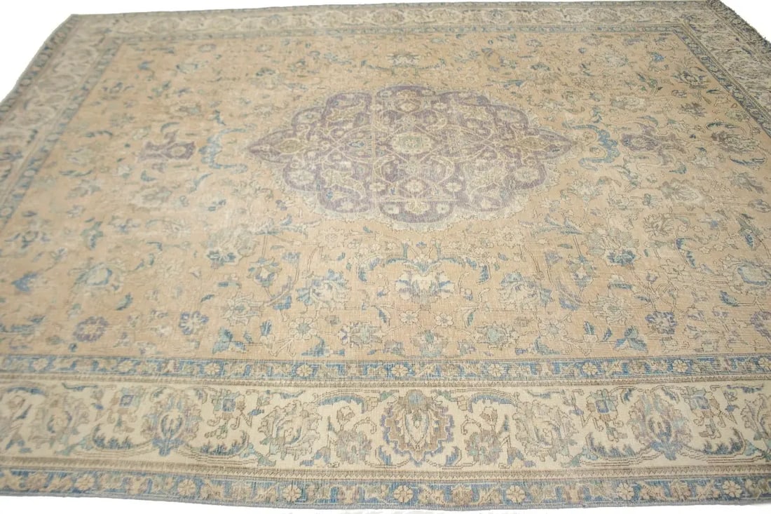 Distressed Antique Traditional 10X13 Tabriz Persian Rug - 5