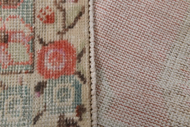 4'4'' x 7'3'' Handmade Vintage Wool Rug - 21840 - 15