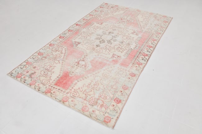 4'4'' x 7'3'' Handmade Vintage Wool Rug - 21840 - 19