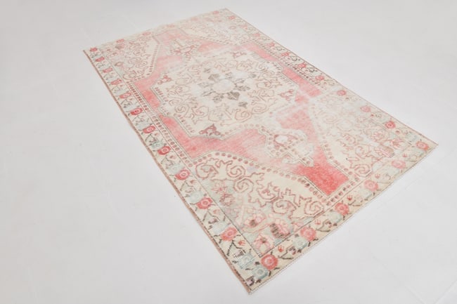 4'4'' x 7'3'' Handmade Vintage Wool Rug - 21840 - 20